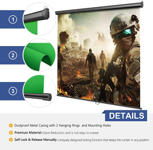 HEYU Écran vert rétractable 6x6.5FT/1.8x2M pour montage mural ou au plafond, panneau Chroma Key pour le streaming - Product Image 2