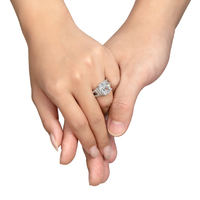 Énorme diamant 6ct coussin taille blanc CZ zircon cubique 925 bague Solitaire en argent Sterling pour les femmes fiançailles de mariage