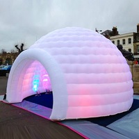Tente publicitaire gonflable sphérique en PVC imperméable pour l'extérieur, tente de réception gonflable avec éclairage LED