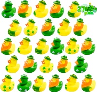 Canards en caoutchouc de la Saint-Patrick, accessoires de douches de bébé, mini canards de 2.16 pouces jouets de bain pour enfants, cadeaux de fête de la Saint-Patrick