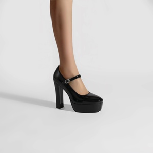 Escarpins Mary Jane <span class=keywords><strong>à</strong></span> plateforme pour femmes, chaussures avec boucle en strass pour les soirées, mariages, rendez-vous galants et événements formels - Product Image 4
