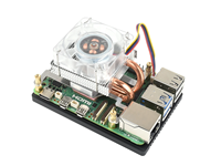 Ventilador de Refrigeración para CPU de Perfil Bajo para Raspberry Pi 5, Aletas de Refrigeración de Aleación de Aluminio en Forma de U, Fácil de Instalar