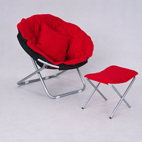 Fauteuil lune moderne pliant, siège de relaxation léger et portable, structure en acier, rembourrage en mousse, pour la plage et le camping