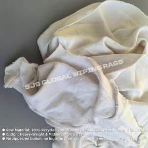 Trapos de lana blanca reciclada de absorción rápida, trapos de limpieza de algodón recuperado para limpieza. - Product Image 4