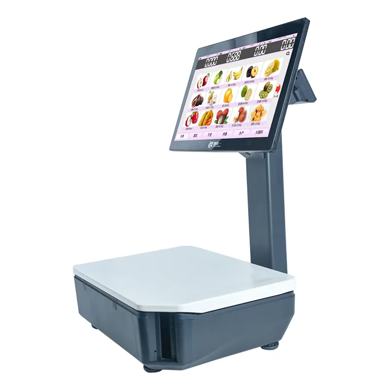 Sistema pos HPRT con báscula, pantalla táctil de 15,6 pulgadas, báscula de pesaje, caja registradora, PC, báscula POS para supermercado minorista