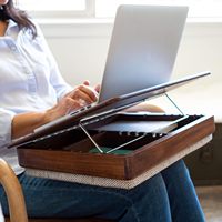 Chevalet en bois d'acacia pour bureau de rangement Support pour téléphone pour ordinateurs portables La plupart des tablettes Rangement de bureau en bois pliable naturel