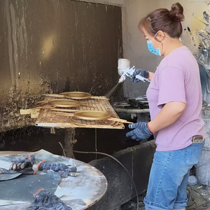 ज्यामितीय कला लोहे की पेंडुलम दीवार घड़ी आधुनिक प्रकाश विलासिता लिविंग रूम सजावट घड़ी रात शांत हो रही है - Product Image 6