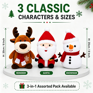 Peluche douce en polyester Père Noël Bonhomme de neige Renne, jouet en peluche, poupée, <span class=keywords><strong>doudou</strong></span> pour fête de Noël et machine d'arcade - Product Image 2