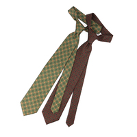 Hoogwaardige formele Fleur-de-lis polyester stropdas met eigen label, geometrisch print, heren bloemenstropdas