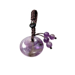 <span class=keywords><strong>Porte</strong></span>-clés pendentif disque rond en cristal pour femme, avec pierre naturelle quartz rose, cordon tressé et <span class=keywords><strong>pompon</strong></span>, breloque pour voiture et sac, cadeau <span class=keywords><strong>porte</strong></span>-bonheur - Product Image 4