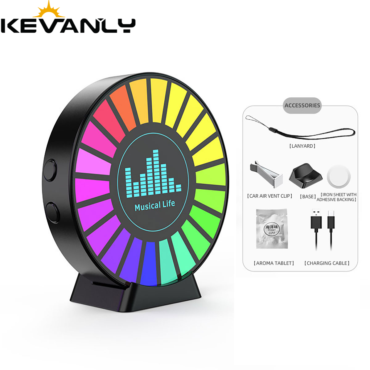 Hot Selling RGB Car Music Rhythm Lamp Voice Controlled Synchronized Rhythm Light for Car Aromatherapy Magnetic Pickup