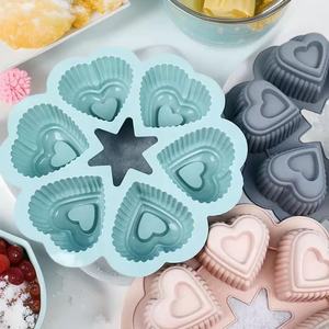 Moule à gâteau en silicone à 6 cavités, moule à gelée et pouding sans BPA, moule à pâtisserie en silicone en forme de cœur - Product Image 4