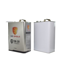 Bidon rectangulaire en fer blanc de 4 L avec poignée et bec verseur pour l'emballage d'huiles moteur, de lubrifiants et de produits chimiques, impression personnalisée OEM