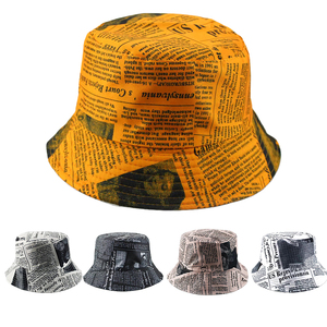Cappello da Pescatore Bifacciale con Stampa a Giornale, Nuovo Stile Autunno 2025, Retrò, Moda Casual, Sportivo, da Viaggio, Unisex, per Esterni - Product Image 2