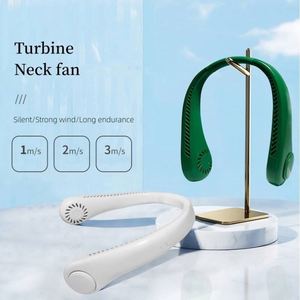Nouveautés promotionnelles de haute qualité : Mini ventilateur de cou portable rechargeable USB, moderne, personnalisé avec impression UV, en plastique - Product Image 2