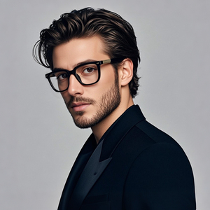 Gafas <span class=keywords><strong>de</strong></span> Lectura Cuadradas Extragrandes <span class=keywords><strong>de</strong></span> Moda 2025 Lentes Transparentes para Hombre con Filtro <span class=keywords><strong>de</strong></span> Luz Azul Montura Grande para Prescripción - Product Image 3