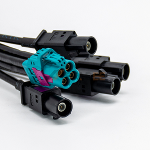 Maßgefertigtes Verlustarmes Fakra-Z-Buchse auf Vier Fakra-A-Stecker Gerades HF-Koaxialkabel Kompatibel mit <span class=keywords><strong>TE</strong></span> 2298721-9 - Product Image 2