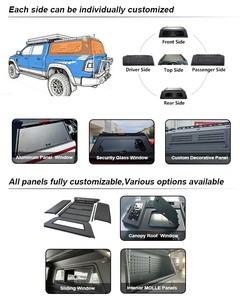 Copertura Rigida in Alluminio per Cassone Pickup, Tettuccio UTE, Guscio Camper 5 5.5 6 6.5 8ft, Topper per <span class=keywords><strong>Ford</strong></span> Ranger Ram 1500, <span class=keywords><strong>Accessori</strong></span> - Product Image 6