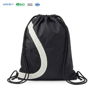 Bolsa de Poliéster Personalizada com Cordão, Colorida e Leve, Bolsa de Academia com Bolso Frontal em Rede - Product Image 1