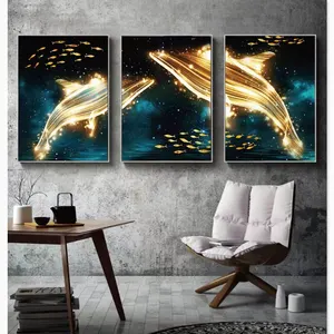 wall decoration Design Crystal porcelain painting 3 pcs in a set feng shui wall painting