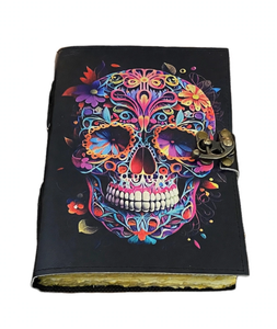 Diario de Cuero con Estampado de Calavera, Libro de Sombra, Grimorio, Cuaderno Gótico, Cuaderno de Bocetos Vintage, Diario de Escritura, Estilo Hecho a Mano, Regalo - Product Image 5