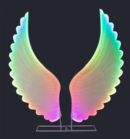Offre Spéciale grande taille décor de fête de mariage ailes d'ange lumière LED toile de fond décoration de scène ailes lumières