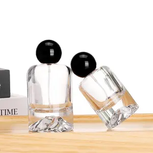 Ru Star 30ml 50ml parfum bentuk gunung bening Atomiser wadah botol isi ulang dengan tutup akrilik