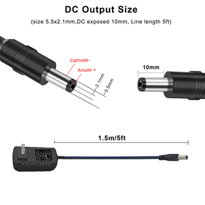 อะแดปเตอร์แปลงไฟกระแสตรง12V 2A 1A 3A กับเราปลั๊กแอนด์ยาวสีดำสำหรับเราเตอร์กล้องวงจรปิด