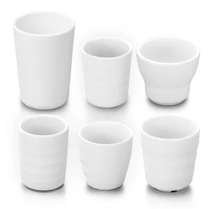 Prodotto LOGO personalizzato facile da lavare ristorante cena tazza tè bere plastica melamina bianca tazza d'acqua per Catering