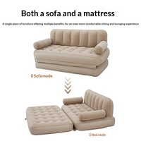 Canapé-lit gonflable portable en PVC, chaise pliante, matelas avec pompe intégrée pour l'intérieur, l'extérieur et le camping