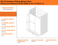 Puerta de ducha sin marco deslizante doble de vidrio templado de acero inoxidable negro para baño de diseño de bajo precio