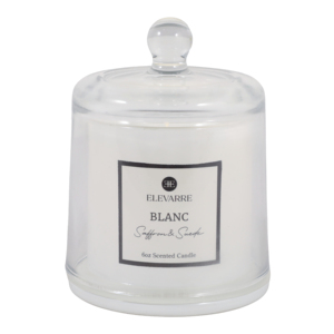 Vela Aromática ELEVARRE Blanc Saffron & Suede de 6oz en Frasco de Vidrio con Tapa - Product Image 1