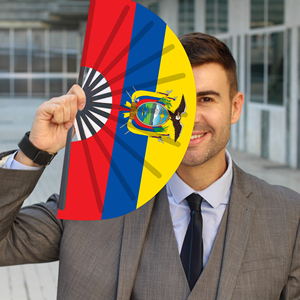 Abanicos Plegables de Bambú con la Bandera de Ecuador al por Mayor, Abanico de Mano para Carnaval, Boda, Festival, Fiesta, Agencia de Viajes - Product Image 3