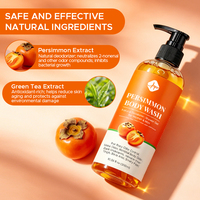 Gel Douche Nettoyant en Profondeur Anti-Bactérien à l'Extrait Naturel de Tanin de Kaki pour Hommes et Femmes – Élimine les Odeurs Corporelles et Désodorise