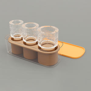 Bac à glaçons en silicone personnalisé en forme de <span class=keywords><strong>triangle</strong></span> avec 3 cylindres creux pour gobelet Stanley - Product Image 1