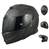 Casco de Motocicleta Integral Plegable Rojo, Ligero, con Doble Visera, Certificado, para Hombre y Mujer, Venta al Por Mayor de Fábrica China