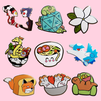 Épingles à revers en émail plaqué avec logo personnalisé de dessin animé, vente en gros d'usine