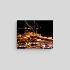 Arte Moderno Impreso en Lienzo para Decoración de Cuarto de Hombre, Whisky, Cigarros, Juego de 4 Lienzos - Product Image 2
