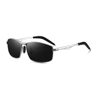 Nouvelles lunettes de soleil polarisées pour hommes, à changement de couleur, créatives, carrées, en métal, pour la conduite et la pêche