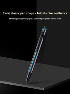 Stylo bille à <span class=keywords><strong>encre</strong></span> huileuse <span class=keywords><strong>CARAN</strong></span> <span class=keywords><strong>D</strong></span>'<span class=keywords><strong>ACHE</strong></span> pour la collaboration Paul Smith ED5 849, en métal, noir, pour étudiant, à pression, coffret cadeau unisexe - Product Image 3