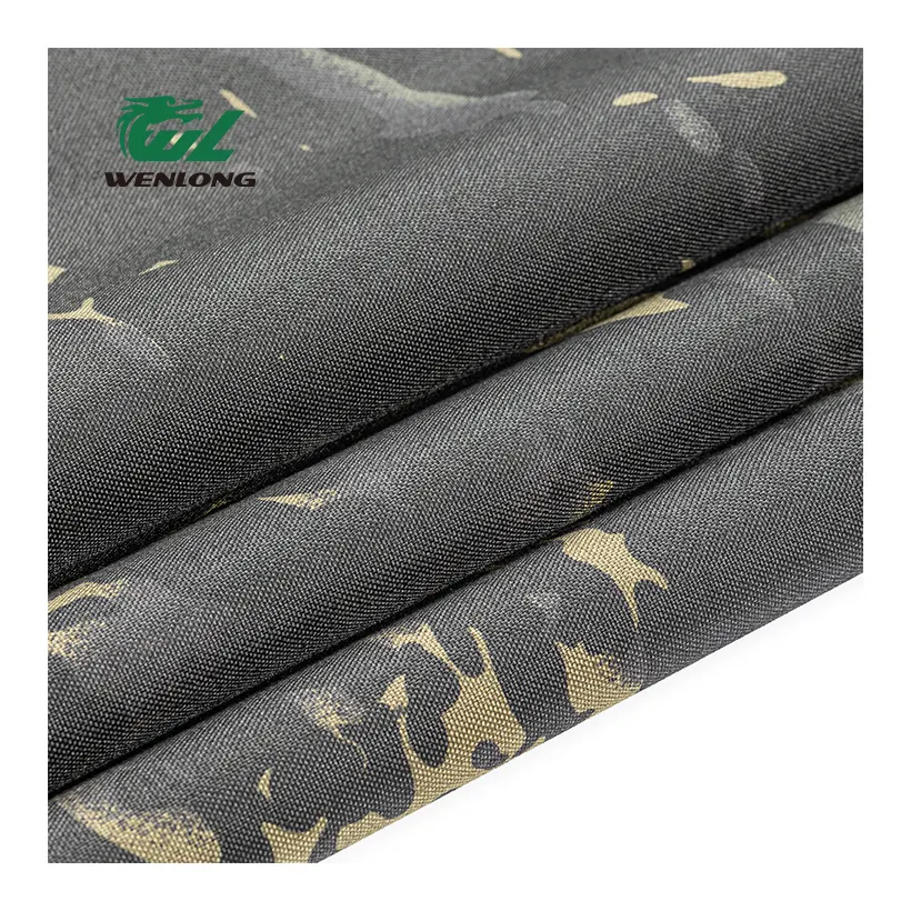 RTS 100%Poly ATY Cordura 1000D Anti Tearing Multicam Black Camo Print Camouflage PU Coated Fabric