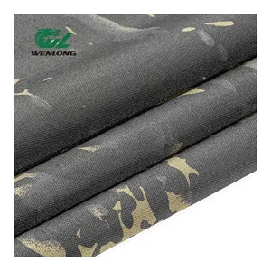 RTS 100% poli ATY Cordura 1000D Anti rasgo Multicam Preto Camo Impressão Camuflagem PU Tecido Revestido