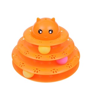 Jouet interactif pour <span class=keywords><strong>chat</strong></span> en plastique, plateau tournant à <span class=keywords><strong>3</strong></span> niveaux, puzzle, piste à billes, carrousel pour chats d'intérieur et chatons - Product Image 5