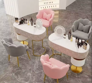 Best Sale Modern Plush Gold Casual Armchair Beauty Dresser Makeup Chair Dorm Apartment Hotel Bedroom Backrest <b>Stool</b> - Product Image 2