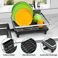 Égouttoir à vaisselle simple extensible en acier inoxydable moderne pour évier de cuisine, antidérapant, durable, réglable, de type sur pied