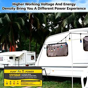 Batería de fosfato de hierro y litio de 12.8V 150Ah, ≥5000 ciclos, reemplazo para sistemas de baterías de plomo-ácido para vehículos recreativos y sistemas fuera de la red - Product Image 5