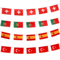 En gros Petite QUANTITÉ MINIMALE DE COMMANDE Pas Cher Décoration Personnalisé Coloré Pays Estimé Triangle Partie Fanion Chaîne Drapeau