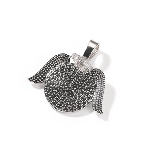 35mm 45mm 69mm círculo imagen foto colgante alas de Ángel colgantes sublimación collares joyería espacios en blanco - Product Image 2