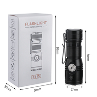 BORUIT ET15 Mini lampe de poche LED Super lumineuse lampe de travail Rechargeable avec clip aimant Camping lanterne de poche d'urgence