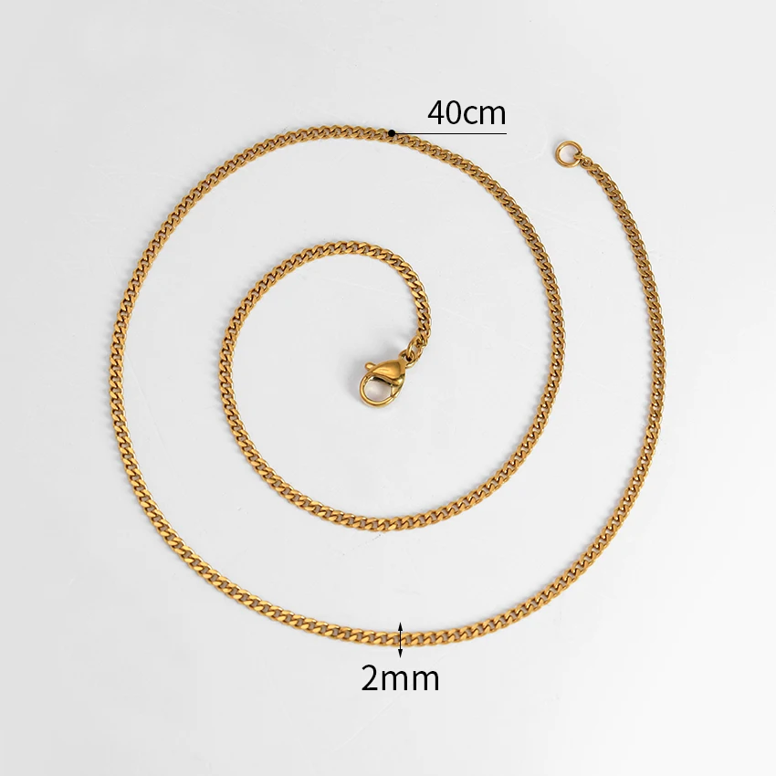 Une gourmette cubaine 2mm * 40 + 5cm